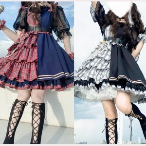 SALES! Mirror Girl Punk Lolita Style Dress JSK - GRAY SIZE S (C45)
